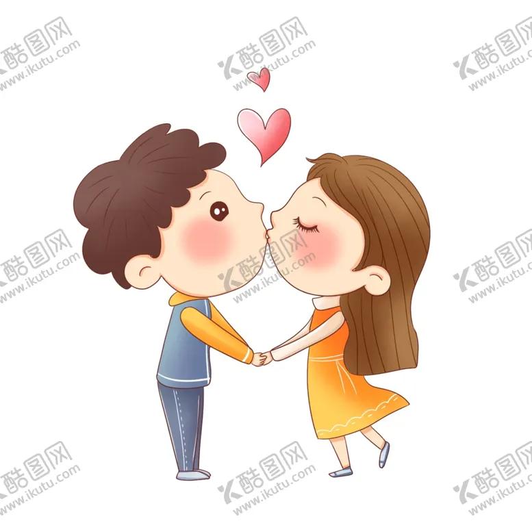 编号：30131803211010077791【酷图网】源文件下载-卡通情侣亲吻插画