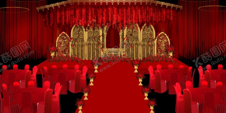 编号：54643310071350312054【酷图网】源文件下载-红色婚礼设计背景图片
