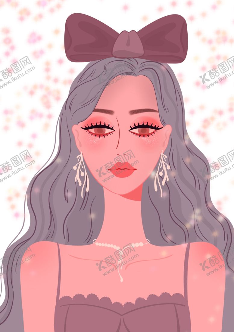 编号：32663202141411113090【酷图网】源文件下载-女生插画
