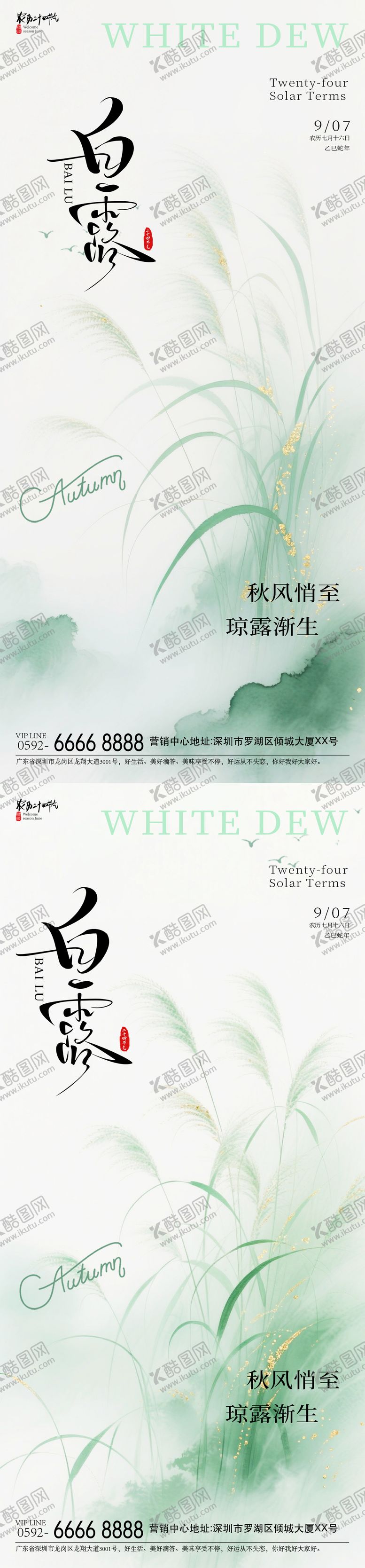 编号：65267809011525163161【酷图网】源文件下载-白露芦苇海报