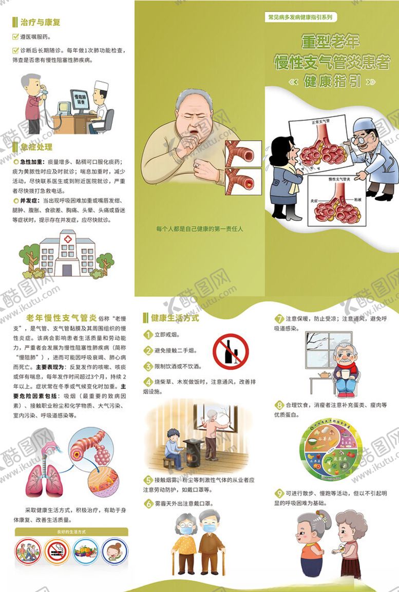 编号：50831711142002069929【酷图网】源文件下载-重型老年慢性支气管炎患者三折页