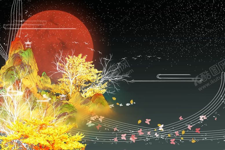 编号：18935309261836427689【酷图网】源文件下载-中国风国潮金边镶金背景