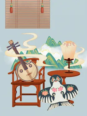 中国风海报潮广告潮灯箱潮背景壁画