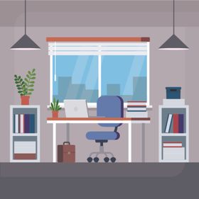 高端商务办公扁平化矢量插画