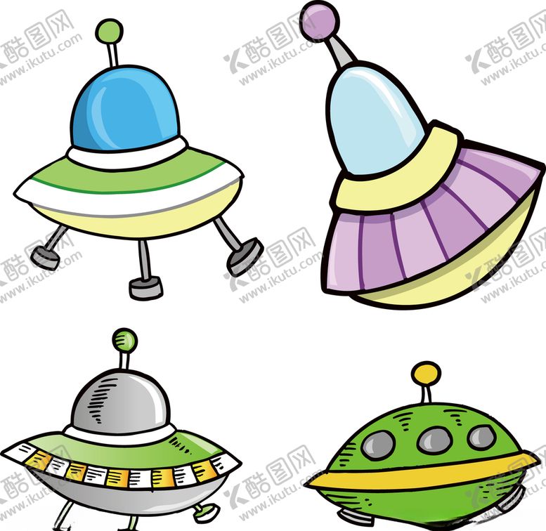 编号：30748910011243048081【酷图网】源文件下载-手绘卡通外星飞碟宇宙太空素材