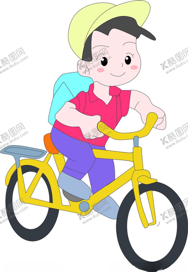 编号：76170303070041095089【酷图网】源文件下载-小男孩骑自行车
