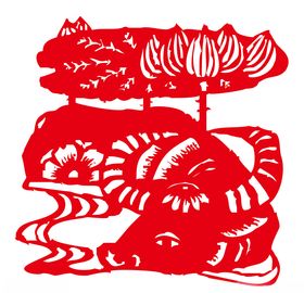 牛年剪纸插画