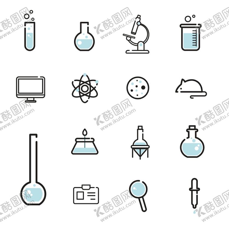编号：80114009192239128230【酷图网】源文件下载-简约科学实验图标icon设计