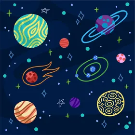 星球背景银河系卡通矮行