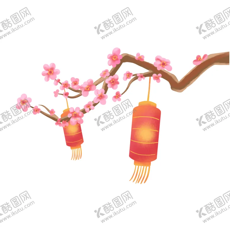 编号：53882805021448561608【酷图网】源文件下载-中国风灯笼梅花元素PNG