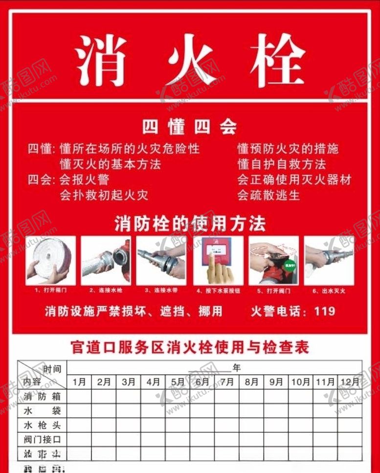 编号：46014503261201451693【酷图网】源文件下载-消防栓检查表