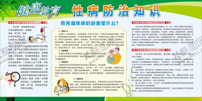 编号：70465302181951015768【酷图网】源文件下载-绿色环保性病防治宣传展板