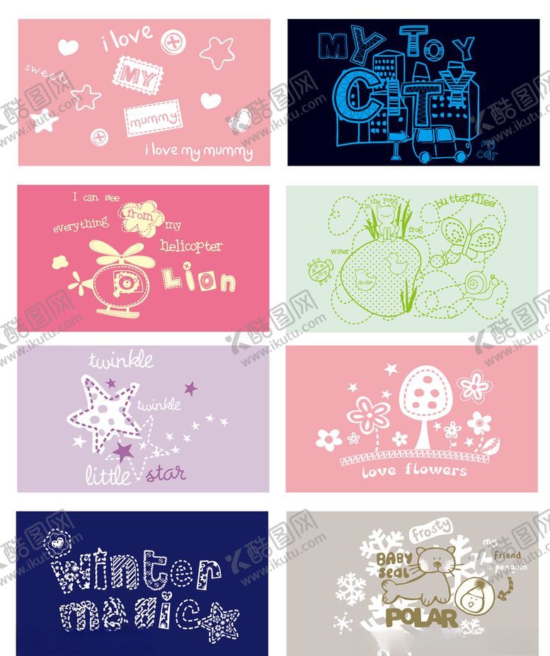 编号：33970209171823329912【酷图网】源文件下载-卡通动物可爱动物单色双色丝印