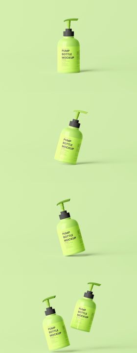 矮胖塑料泵瓶模型贴图样机