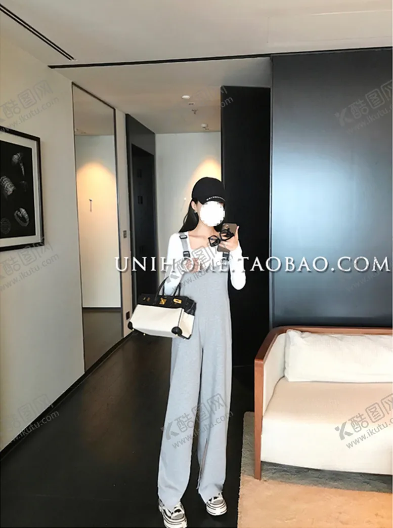 编号：33654107011250082018【酷图网】源文件下载-背带裤女韩版宽松网红