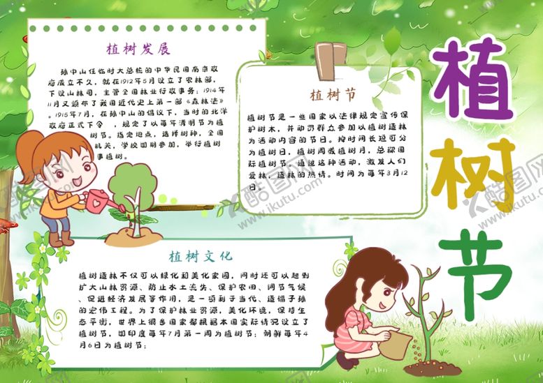 编号：22320309121506511703【酷图网】源文件下载-植树节小报