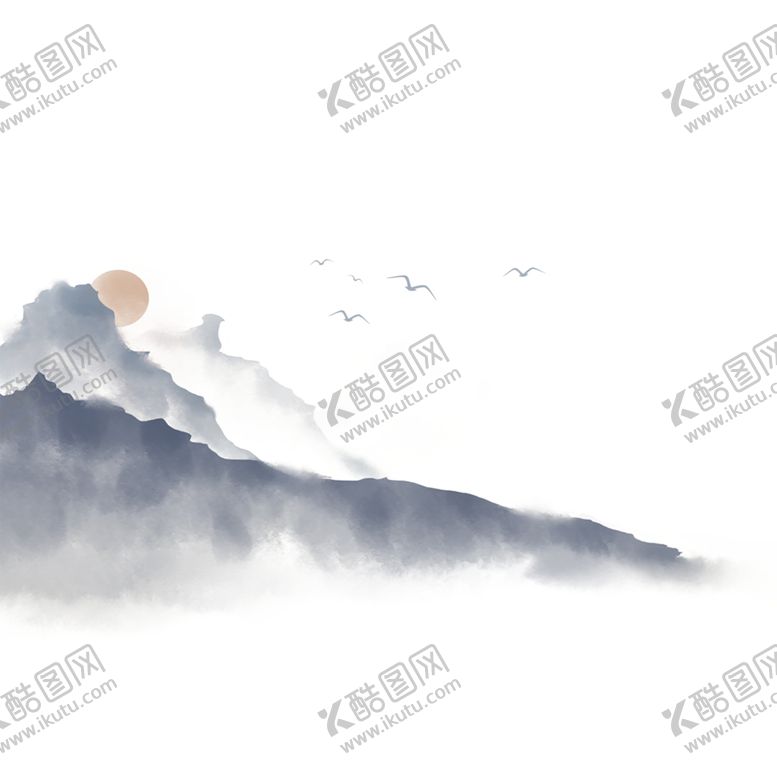编号：64773403311525448438【酷图网】源文件下载-背景素材国潮山水祥云水墨
