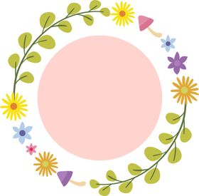 花朵标签免抠图题栏边框环留言框png
