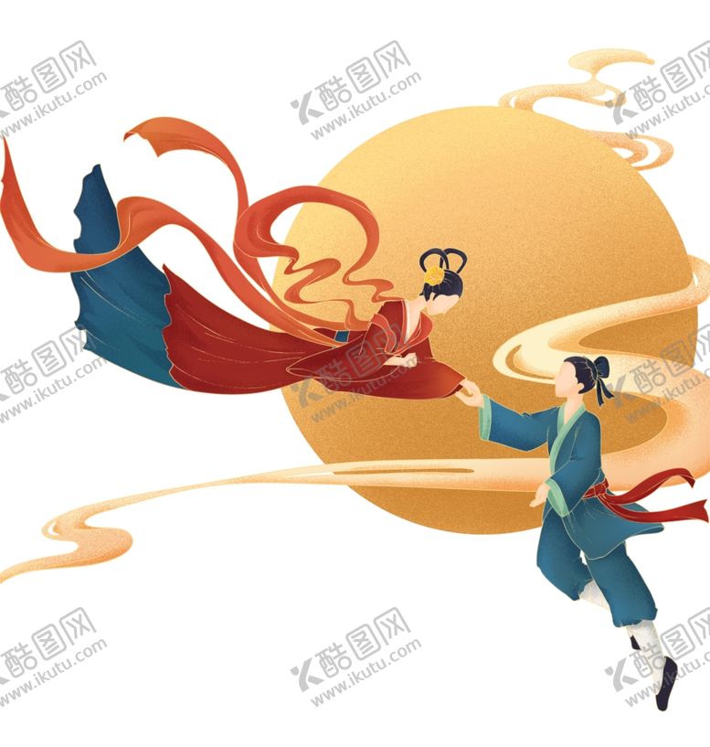 编号：58788809192241042686【酷图网】源文件下载-国潮七夕牛郎织女