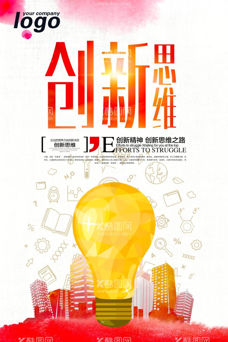 编号：70130802050701536949【酷图网】源文件下载-创新思维企业文化展板