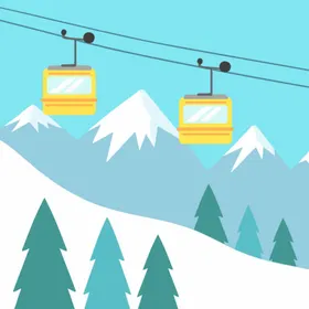 滑雪场背景地冬天冰天地索道