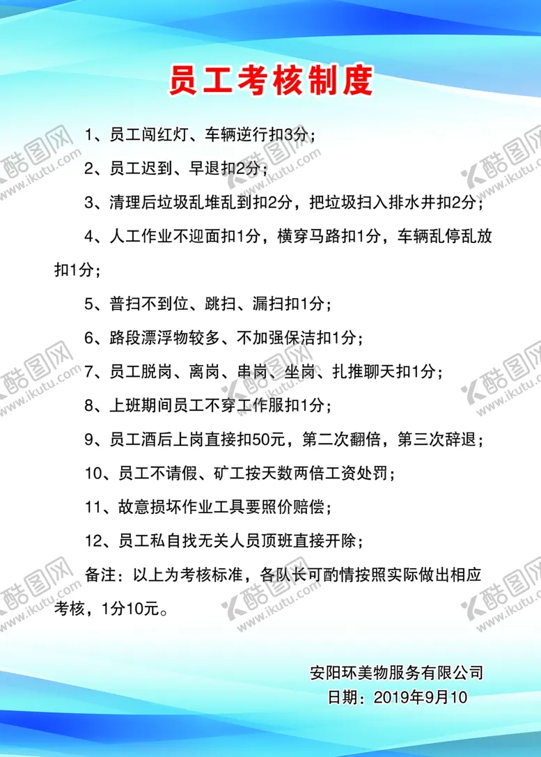 编号：48689304172148548193【酷图网】源文件下载-服务有限公司员工考核制度