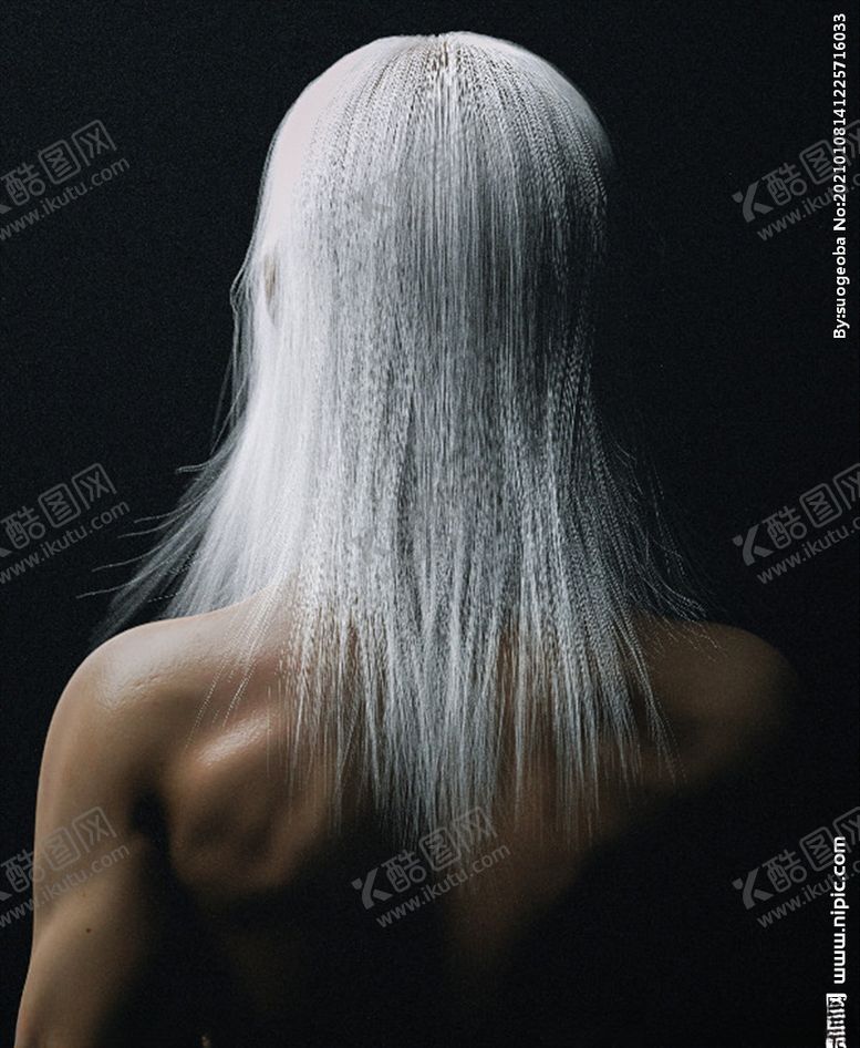 编号：94004203302117558384【酷图网】源文件下载-C4D模型人白头发长发后背