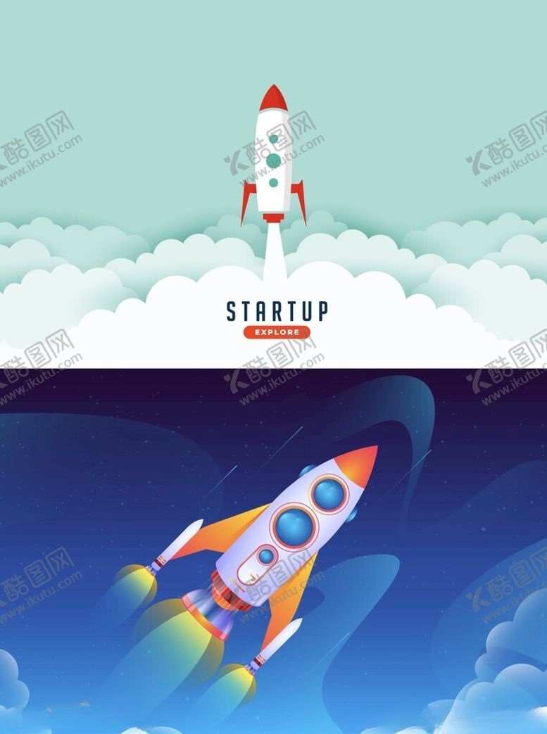 编号：90744404031806454174【酷图网】源文件下载-火箭升空插画设计