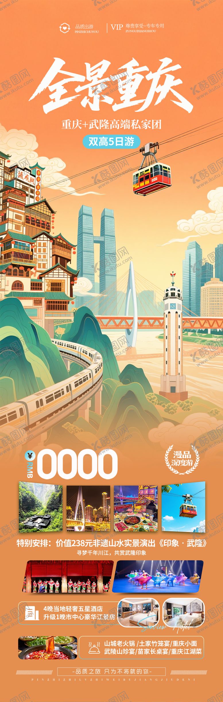 编号：46278001211420246203【酷图网】源文件下载-重庆全景插画旅游海报