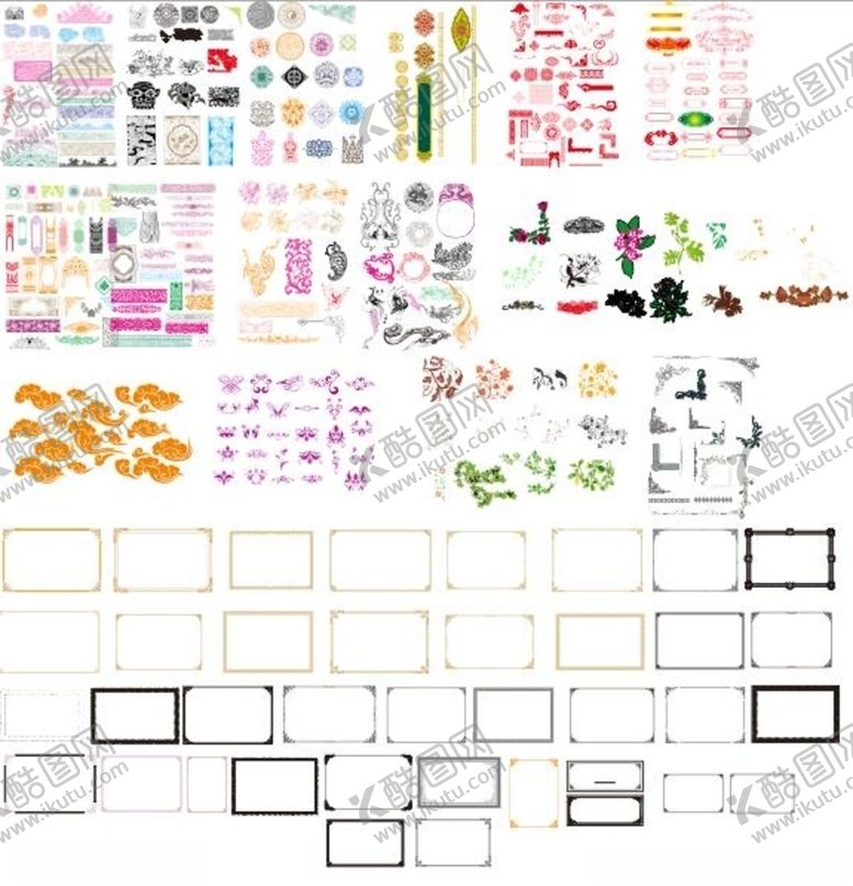 编号：22293506181902321532【酷图网】源文件下载-百款欧式花纹矢量