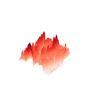 抽象山峰泼墨烟雾缭绕插画