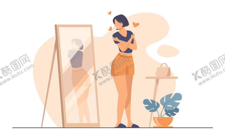 编号：29693010021515042059【酷图网】源文件下载-照镜子