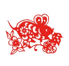 鼠年剪纸风格