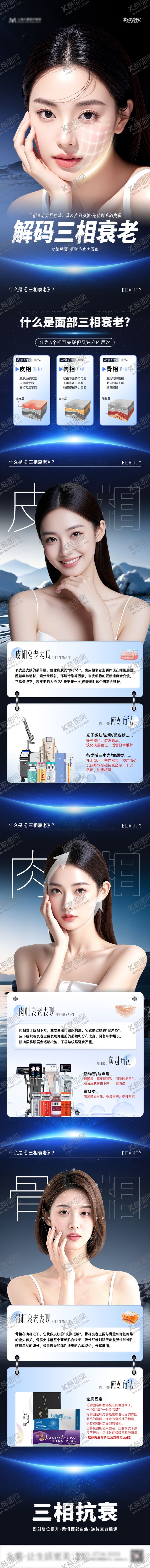 编号：86214603241803408321【酷图网】源文件下载-医美三相抗衰科普长图海报