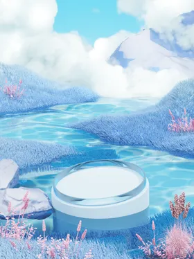蓝色背景淡毛绒毛绒浅