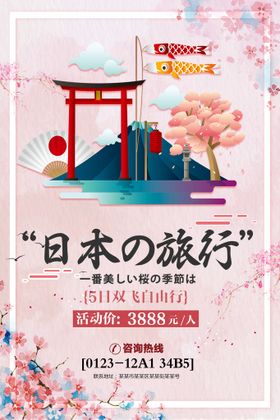 日本樱花旅行标志