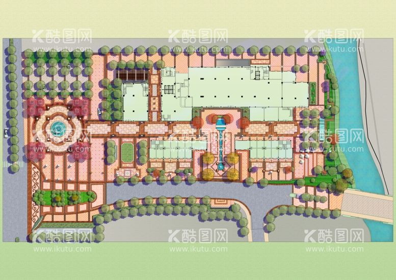 编号：92177712210111231120【酷图网】源文件下载-园林彩平图