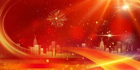 红色复古城市活动海报素材
