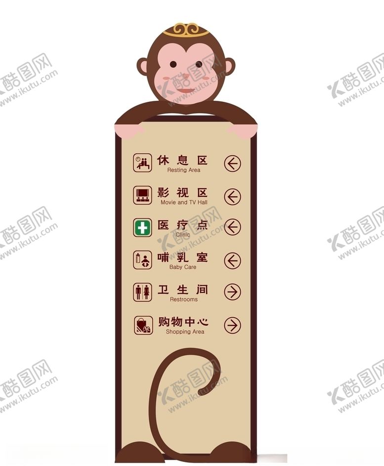 编号：43243006240033014032【酷图网】源文件下载-猴子导视牌