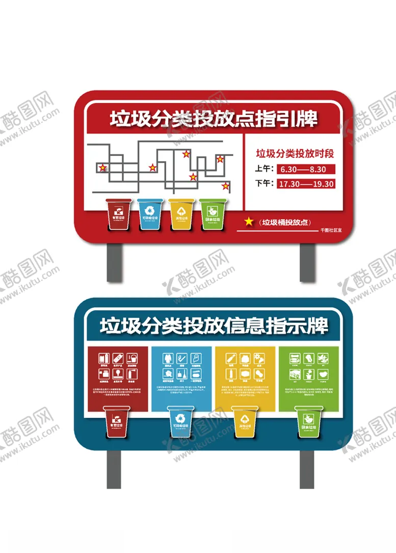 编号：14266004272103527965【酷图网】源文件下载-垃圾分类投放信息指示牌设计