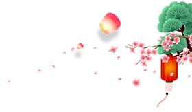 中国风灯笼梅花元素PNG喜庆新春