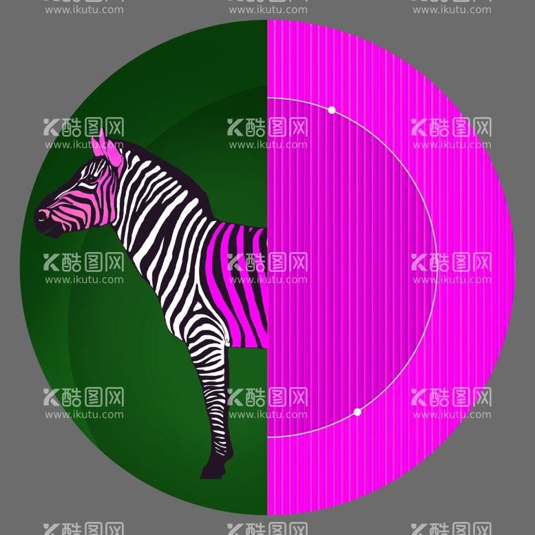 编号：81543511290241481262【酷图网】源文件下载-斑马水彩几何圆形挂画装饰画