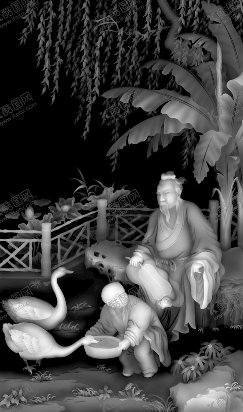 编号：21875610110437325908【酷图网】源文件下载-羲之饲鹅