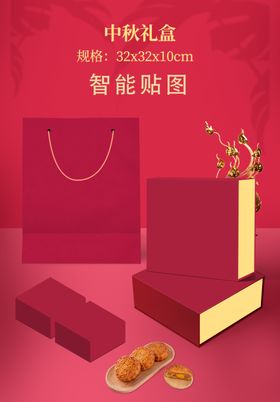 月饼礼盒手提袋样机效果图