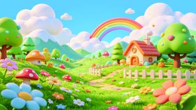 梦幻田园风光童话场景
