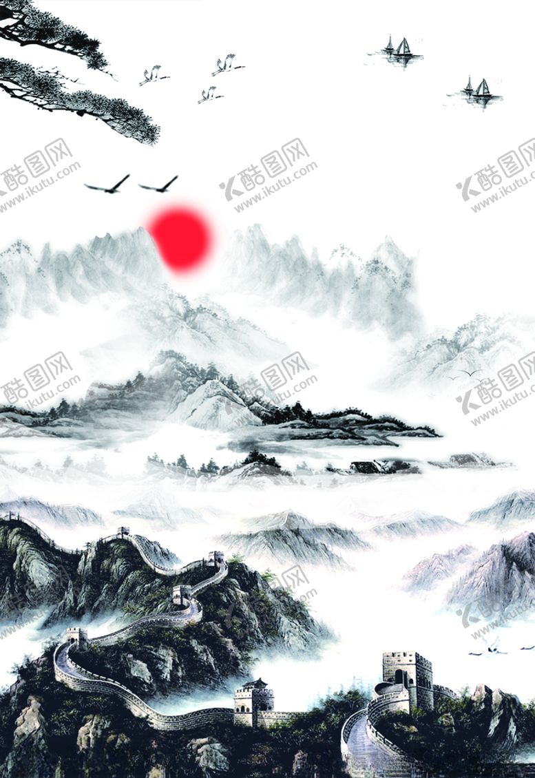 编号：68096009210542519837【酷图网】源文件下载-山水长城