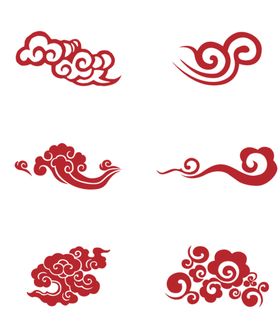 中国风祥云图案花纹底纹PNG龙挂饰过年新年波浪