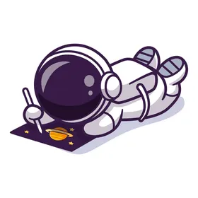 宇航员手绘天Q版卡通天