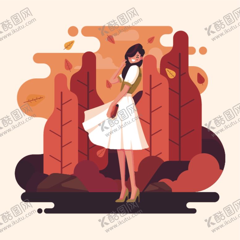 编号：19627906260647583762【酷图网】源文件下载-秋天绘画树叶素材