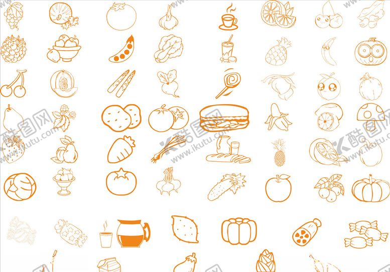 编号：34899810220714438690【酷图网】源文件下载-蔬菜水果矢量背景图